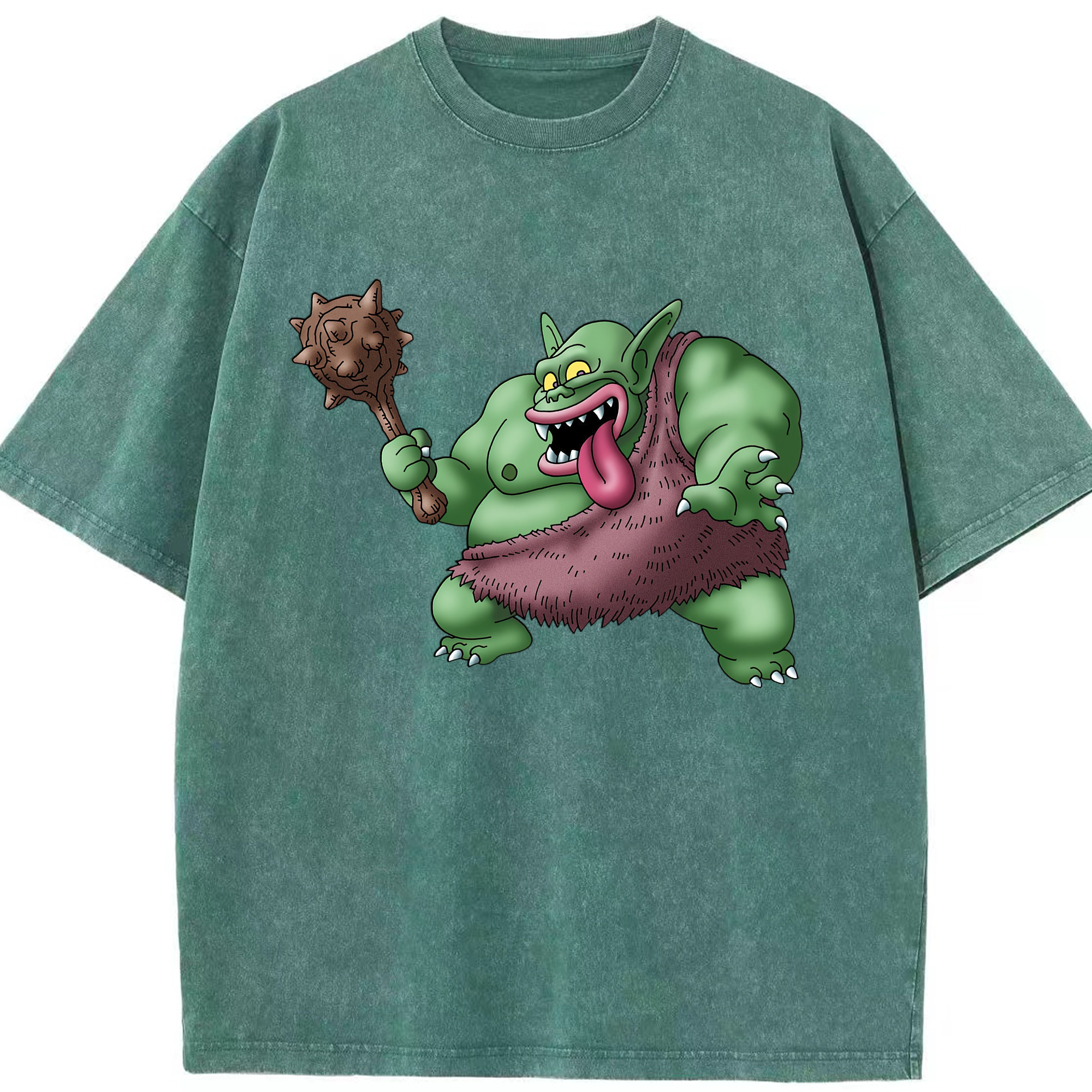 （画像用） ドラゴンクエスト Doragon Kuesuto Dragon Quest 綿100% ヴィンテージ風 半袖Tシャツ（フロントプリント）